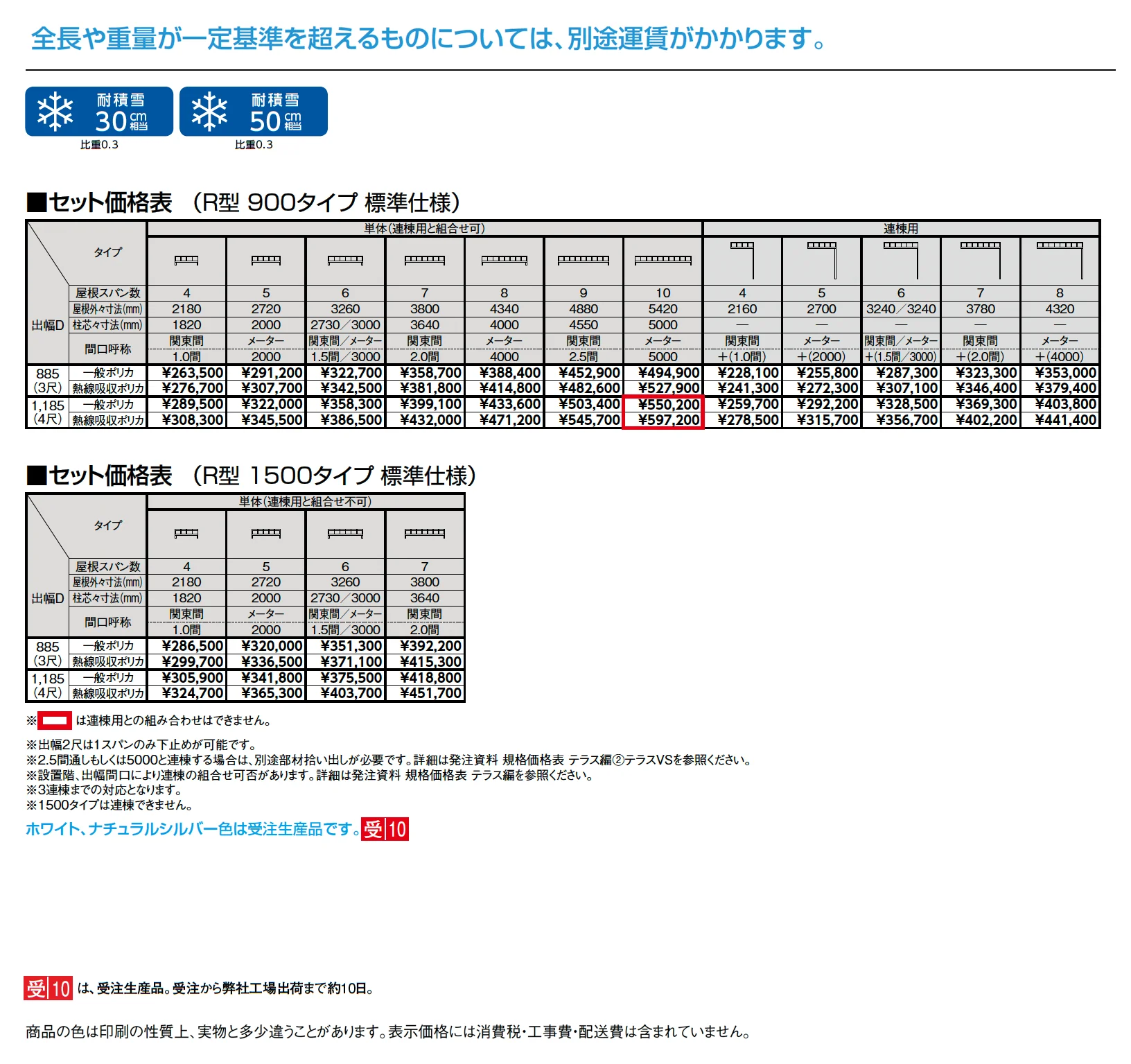 テラスVS R型 ルーフタイプ_価格_1