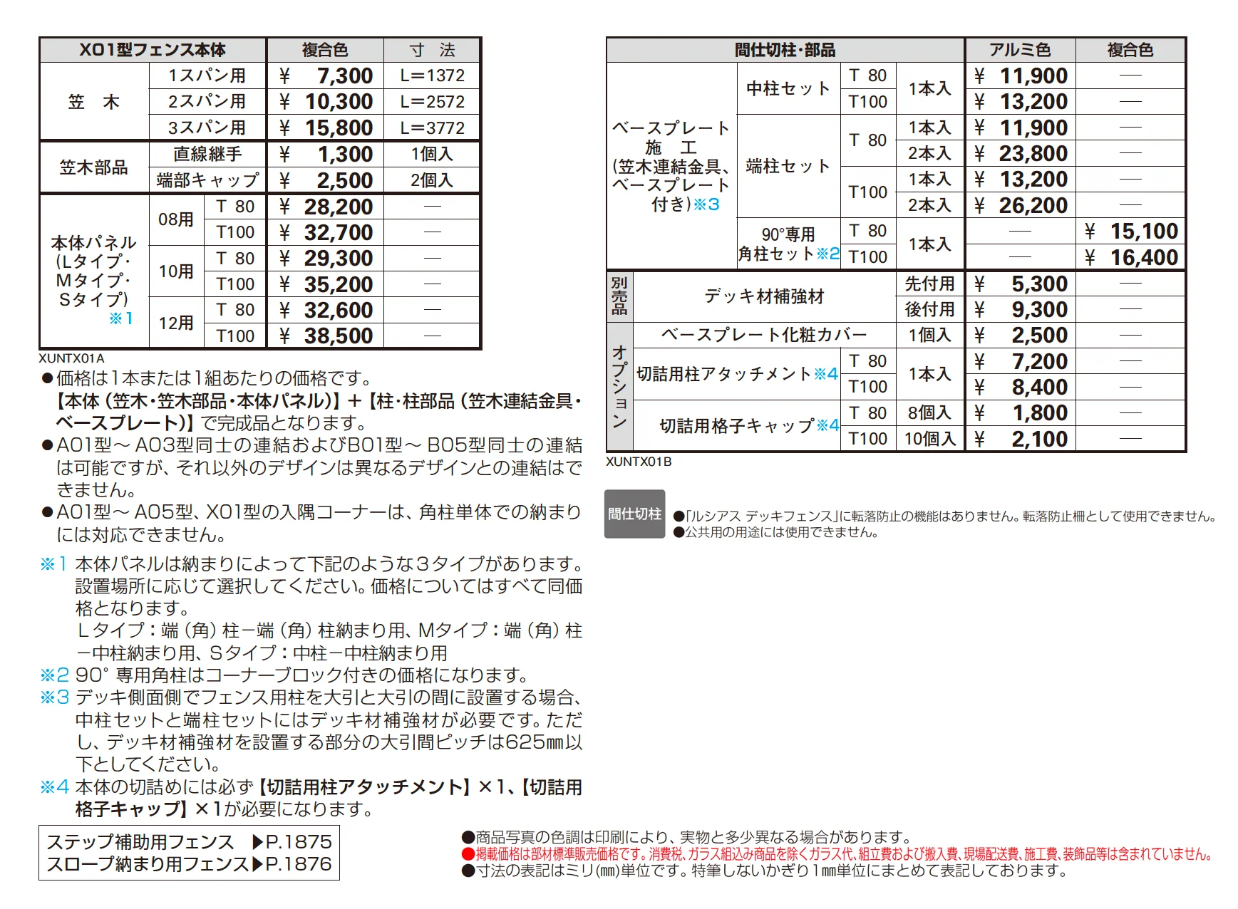 ルシアス デッキフェンス X01型 横スリットタイプ【2025年版】【廃番】_価格_1