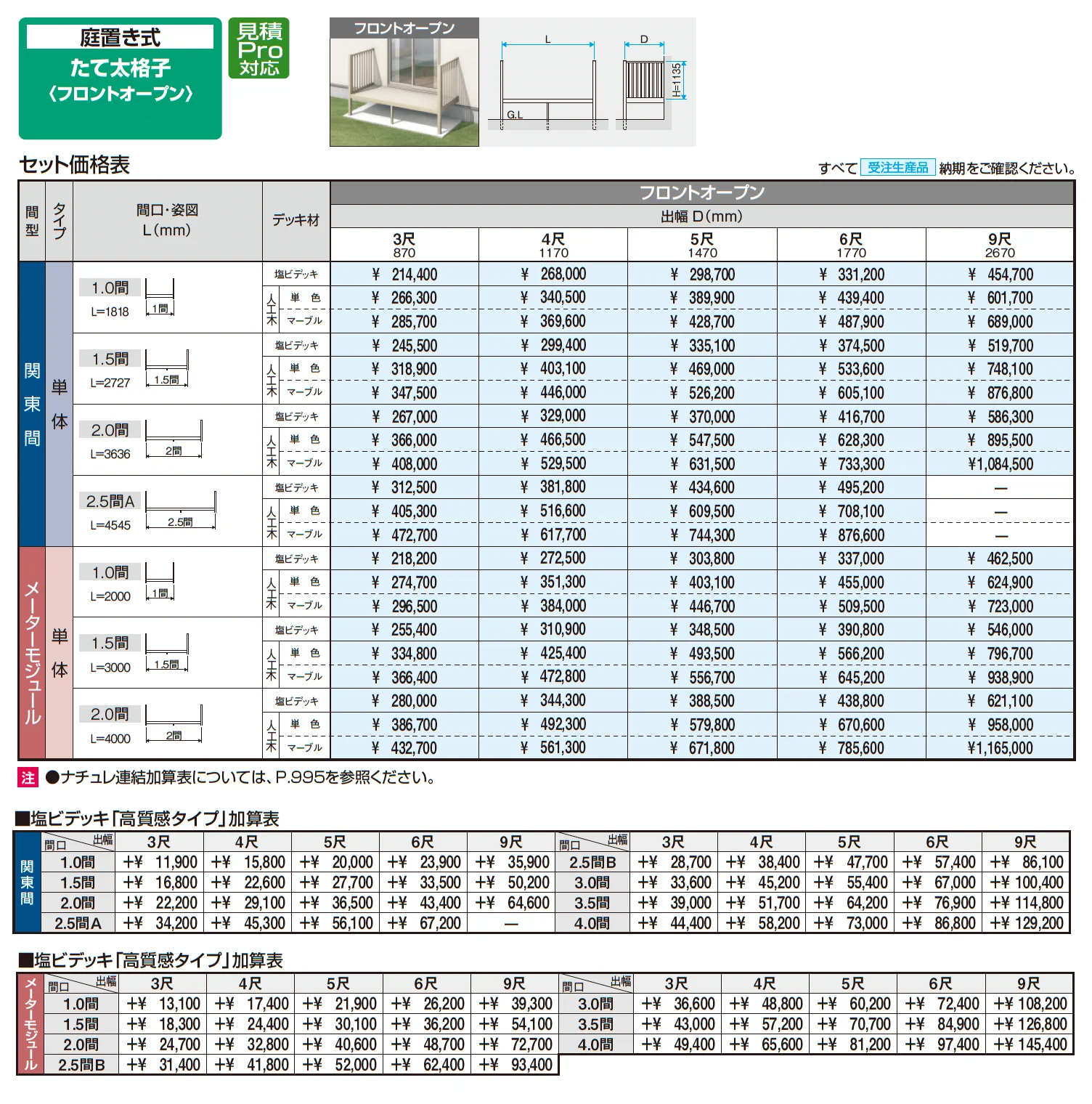 オルネ(庭置き式 たて太格子〈フロントオープン)【2025年10月価格改訂版】_価格_1