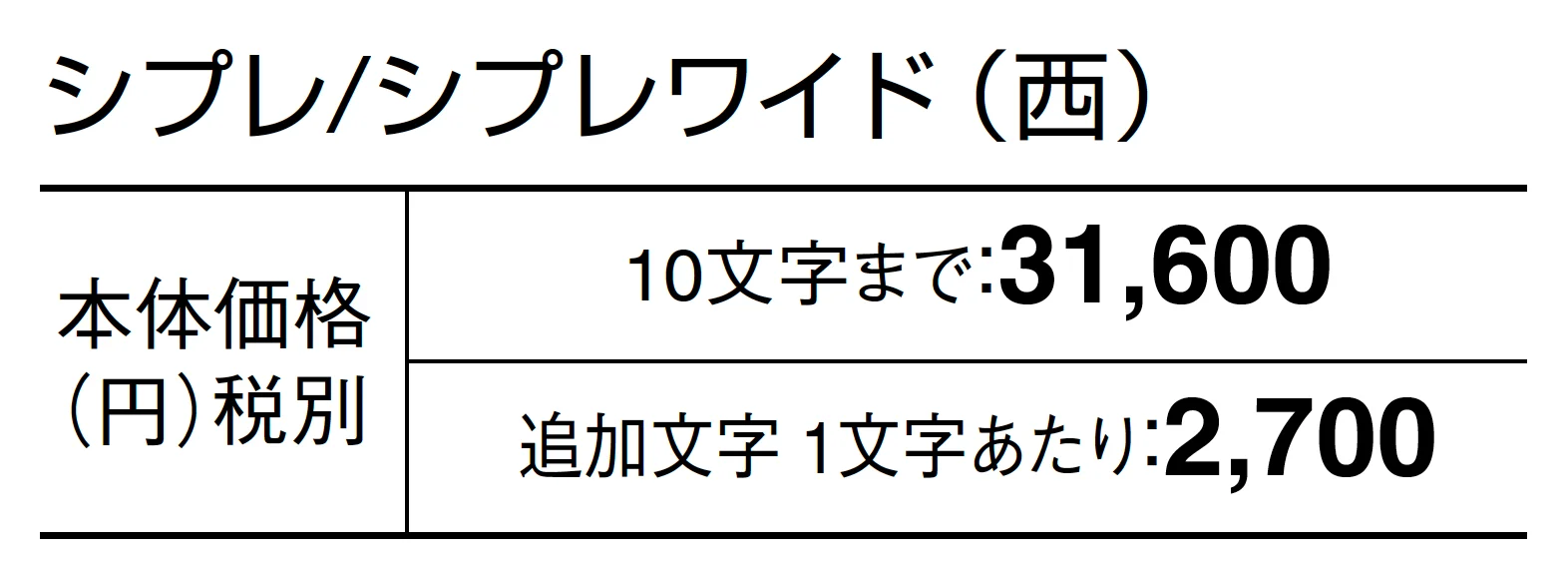 シプレ/シプレワイド_価格_2