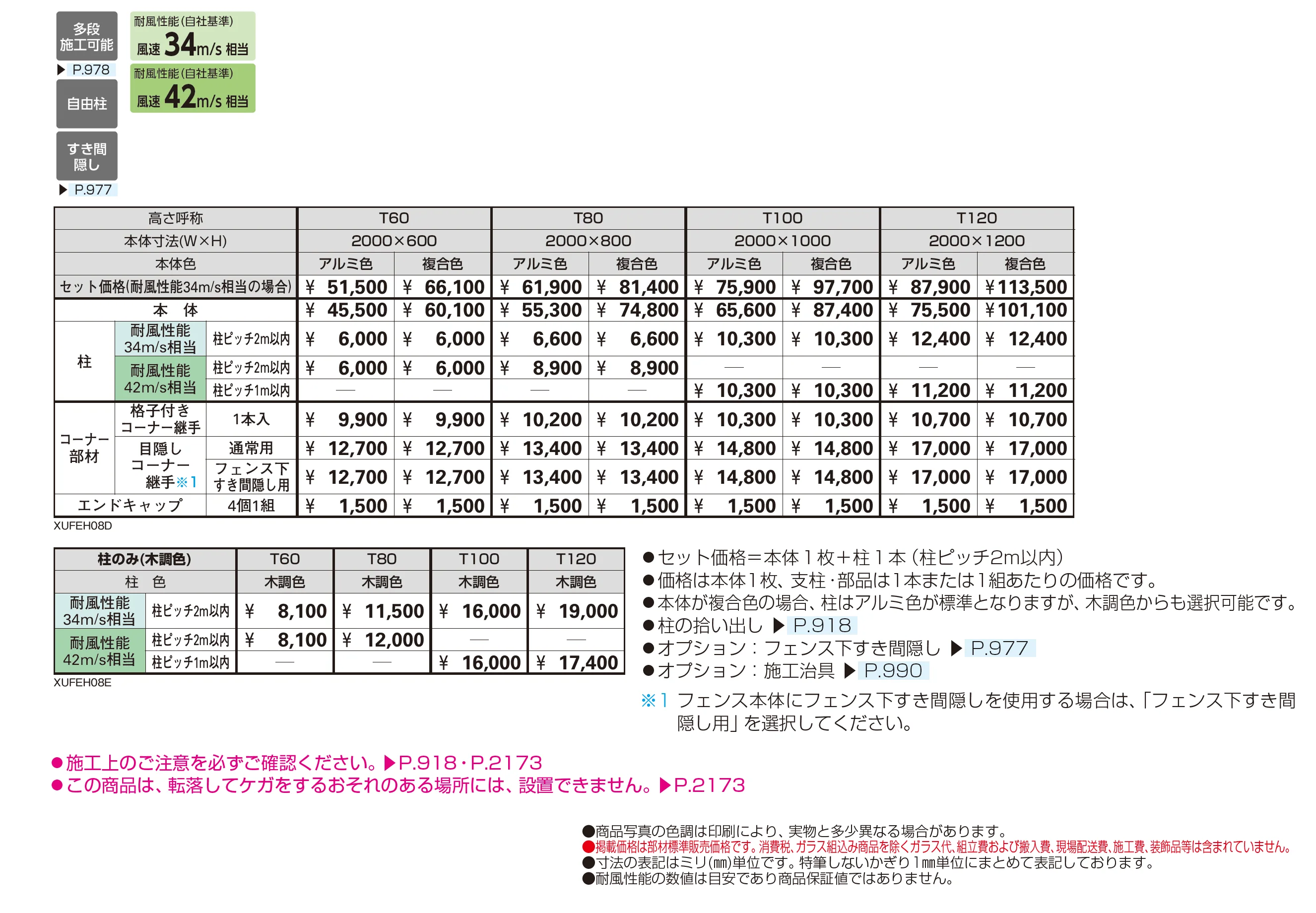 ルシアス フェンス H08型_価格_1