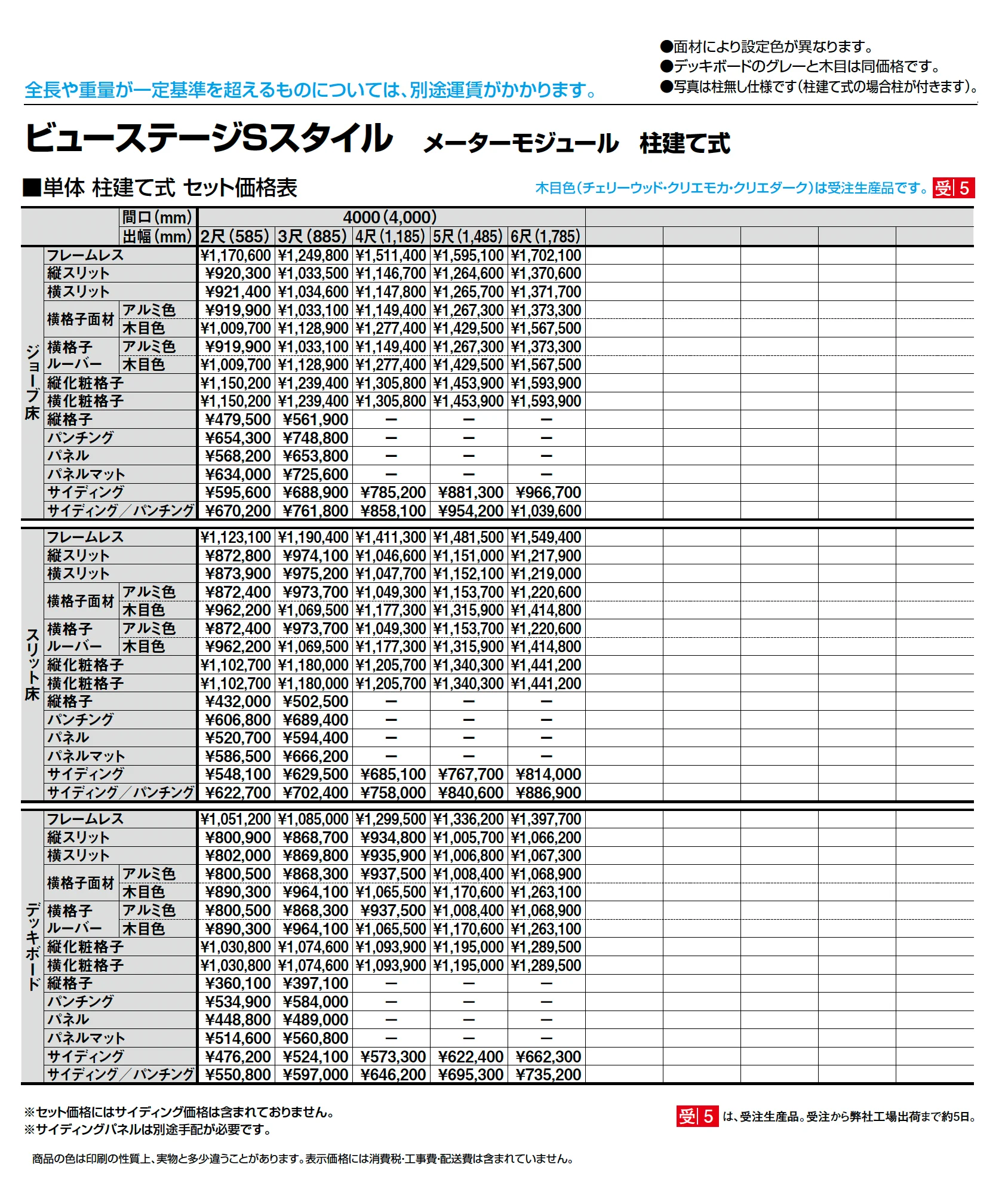 ビューステージ Sスタイル メーターモジュール 柱建て式_価格_2