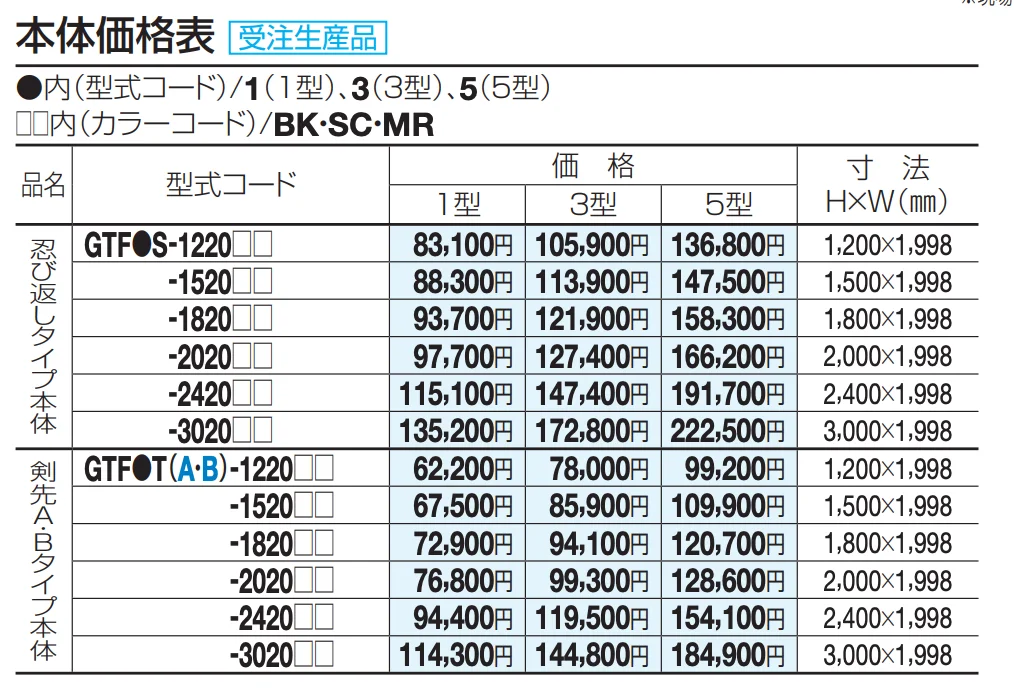 GTF5型(剣先Bタイプ)【2023年版】_価格_4