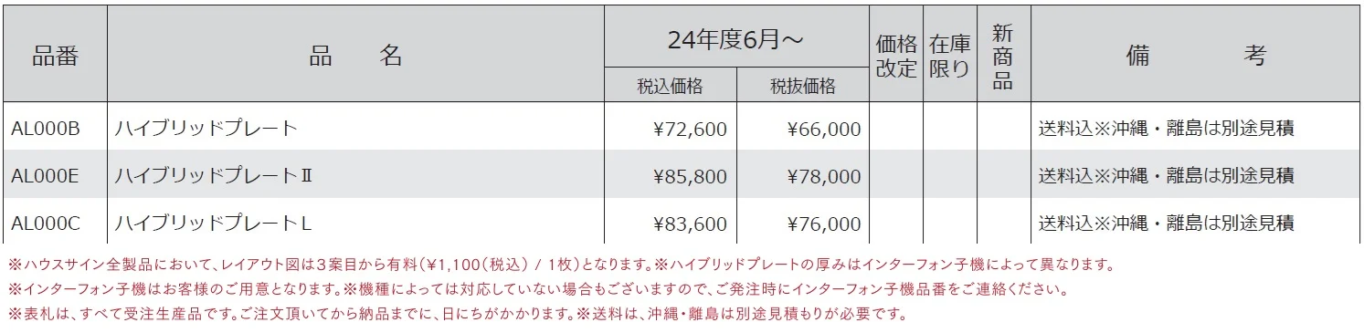 インターホンカバー ハイブリッドプレート【2024年版】_価格_1