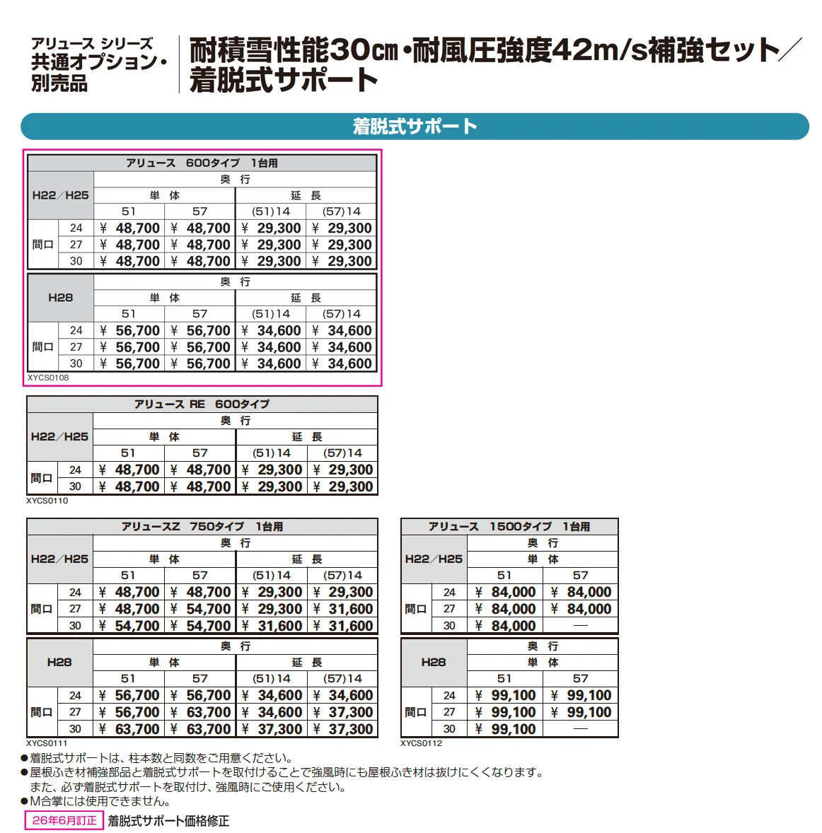 アリュースZ 750タイプ 1台用(奥行連結/M合掌/Y合掌)_価格_7