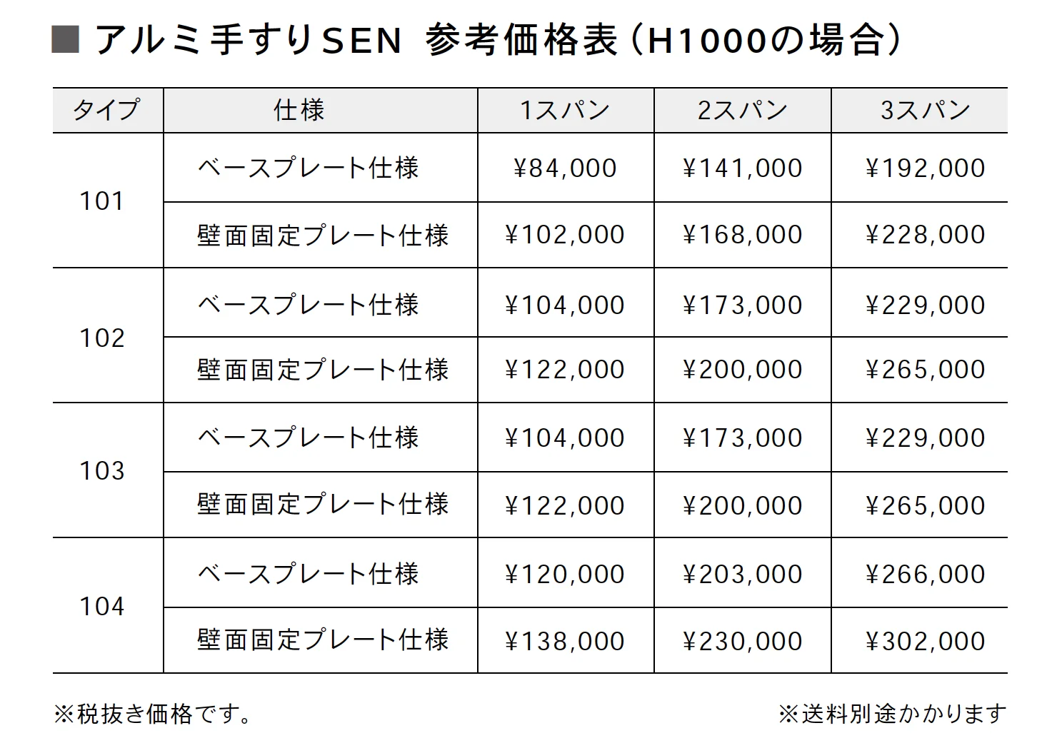 アルミ階段手すり SEN <セン>【2025年版】_価格_1