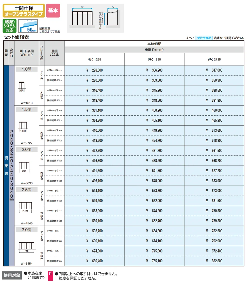 スマーレ (土間仕様 オープンテラスタイプ 基本)【2025年10月価格改訂版】_価格_1
