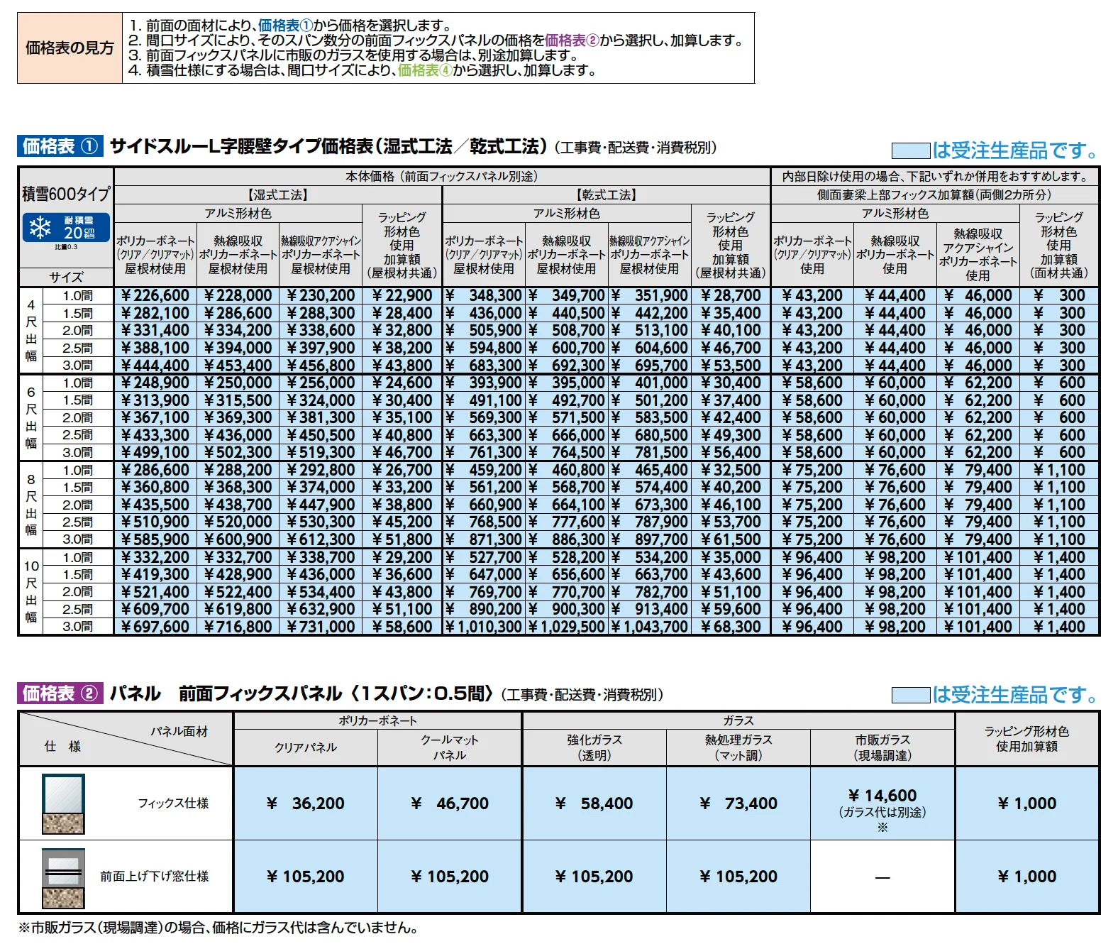 ココマ サイドスルーL字腰壁タイプ(湿式工法/乾式工法)【2023年版】_価格_1