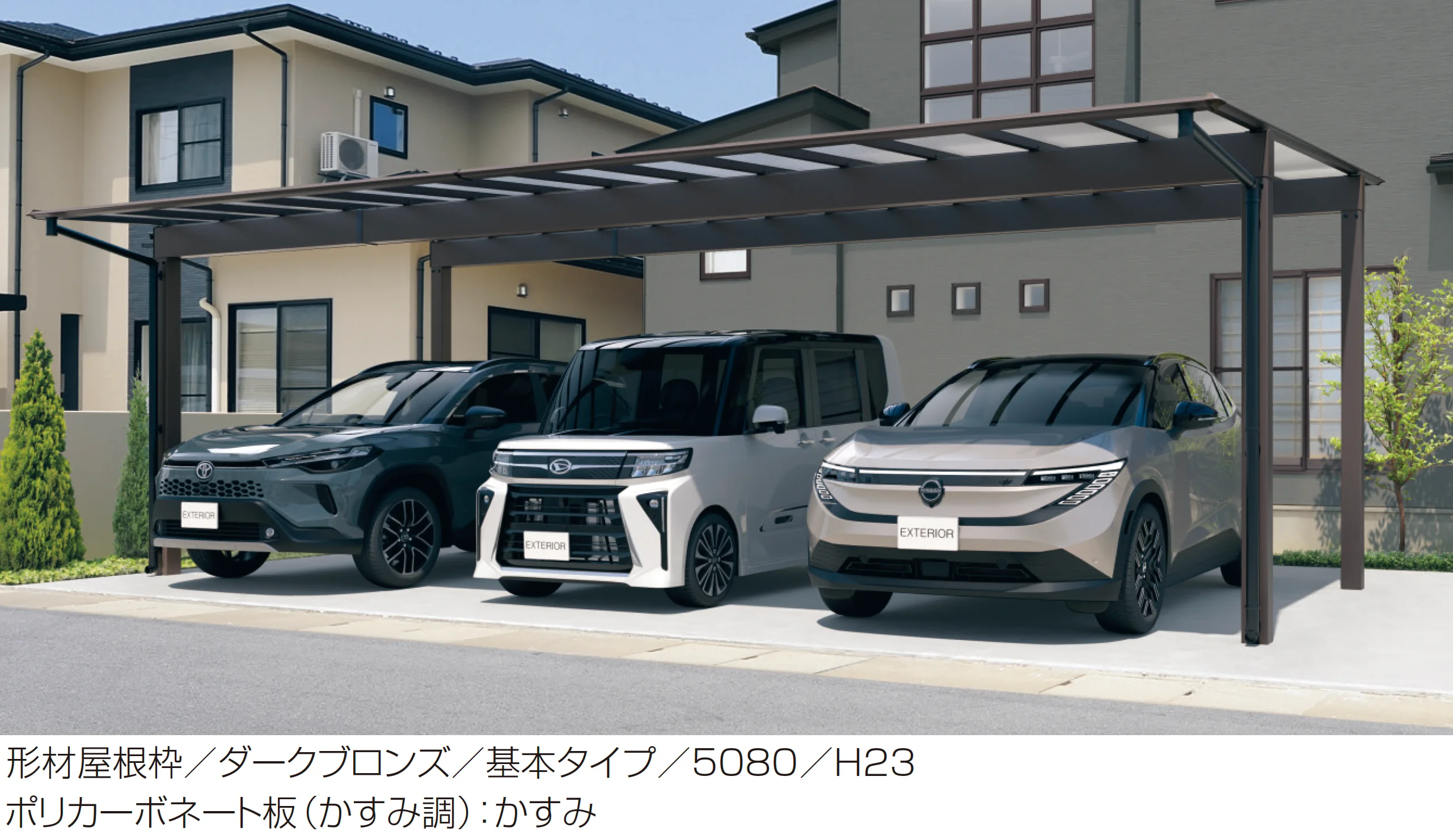 三協アルミ | スカイリード (3台用基本・奥行片寄せ・柱間口方向移動