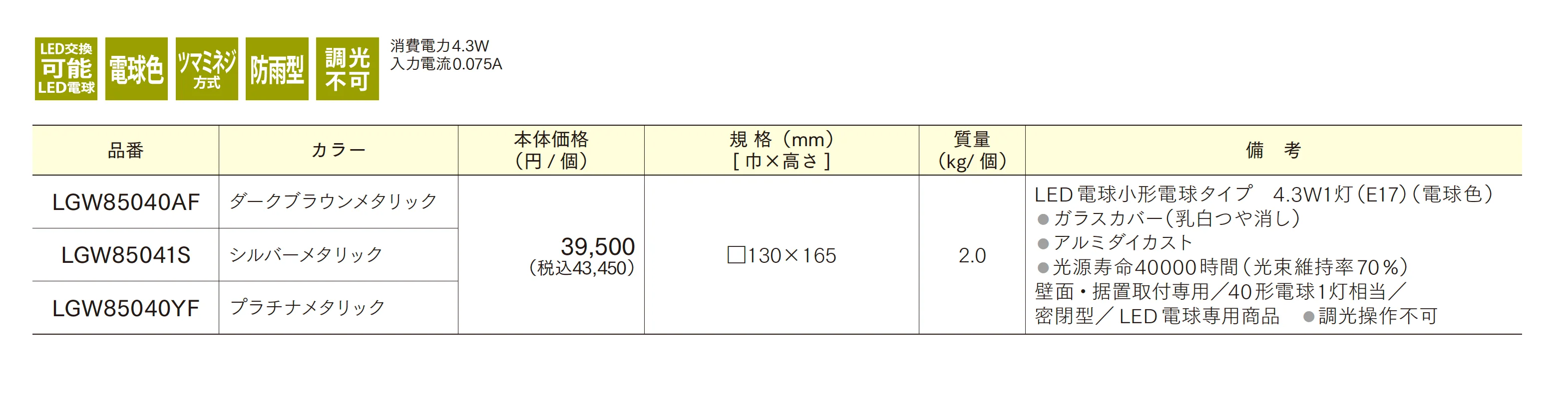 LED表札灯 コーディネート表札灯・門柱灯兼用タイプ_価格_1
