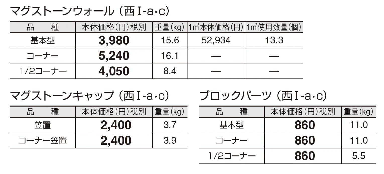 マグストーンウォール_価格_3