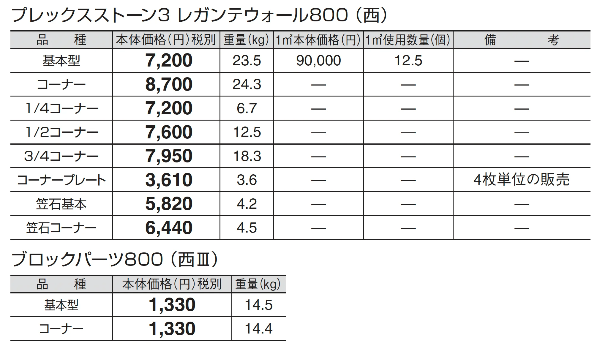 プレックスストーン3 レガンテウォール 800_価格_5