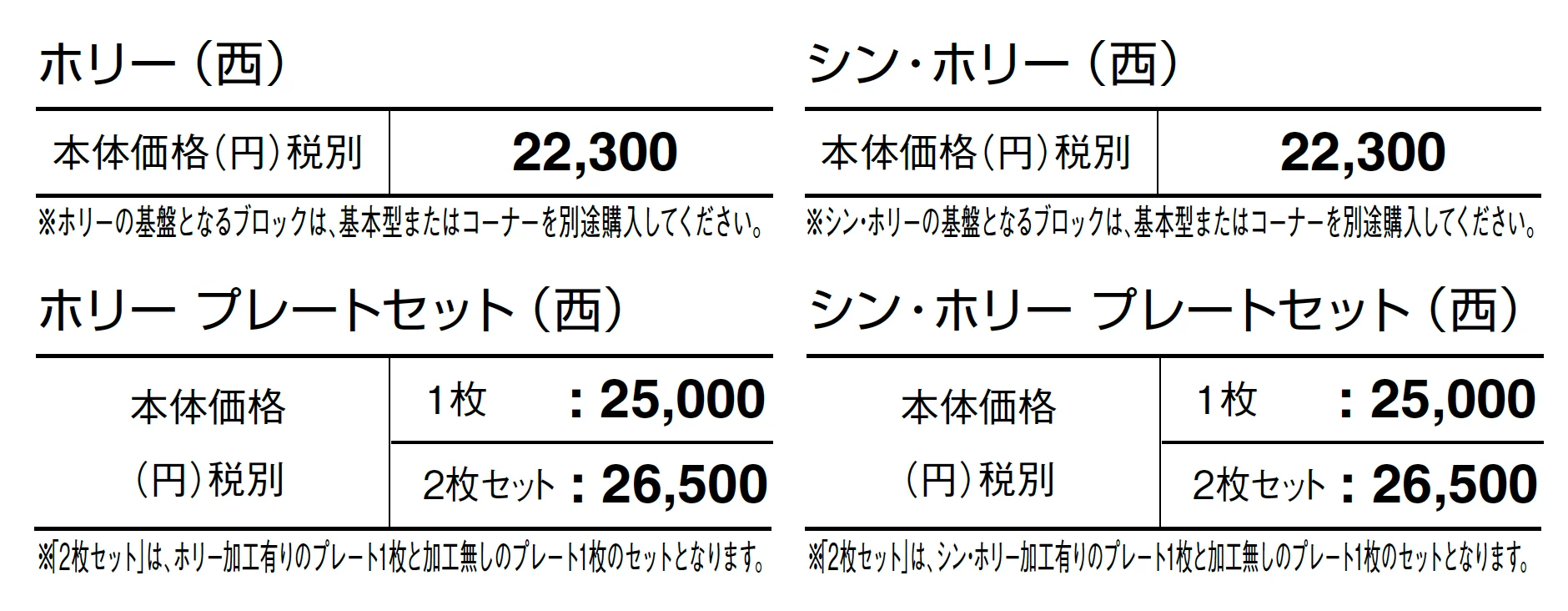 ホリー/シン・ホリー_価格_2