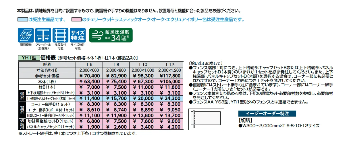フェンスAA(木調) YR1型【2025年版】_価格_1