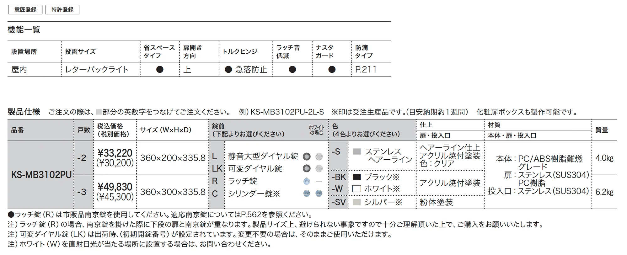 D-ALL 屋内タイプ 前入後出 MB3102 横型_価格_1