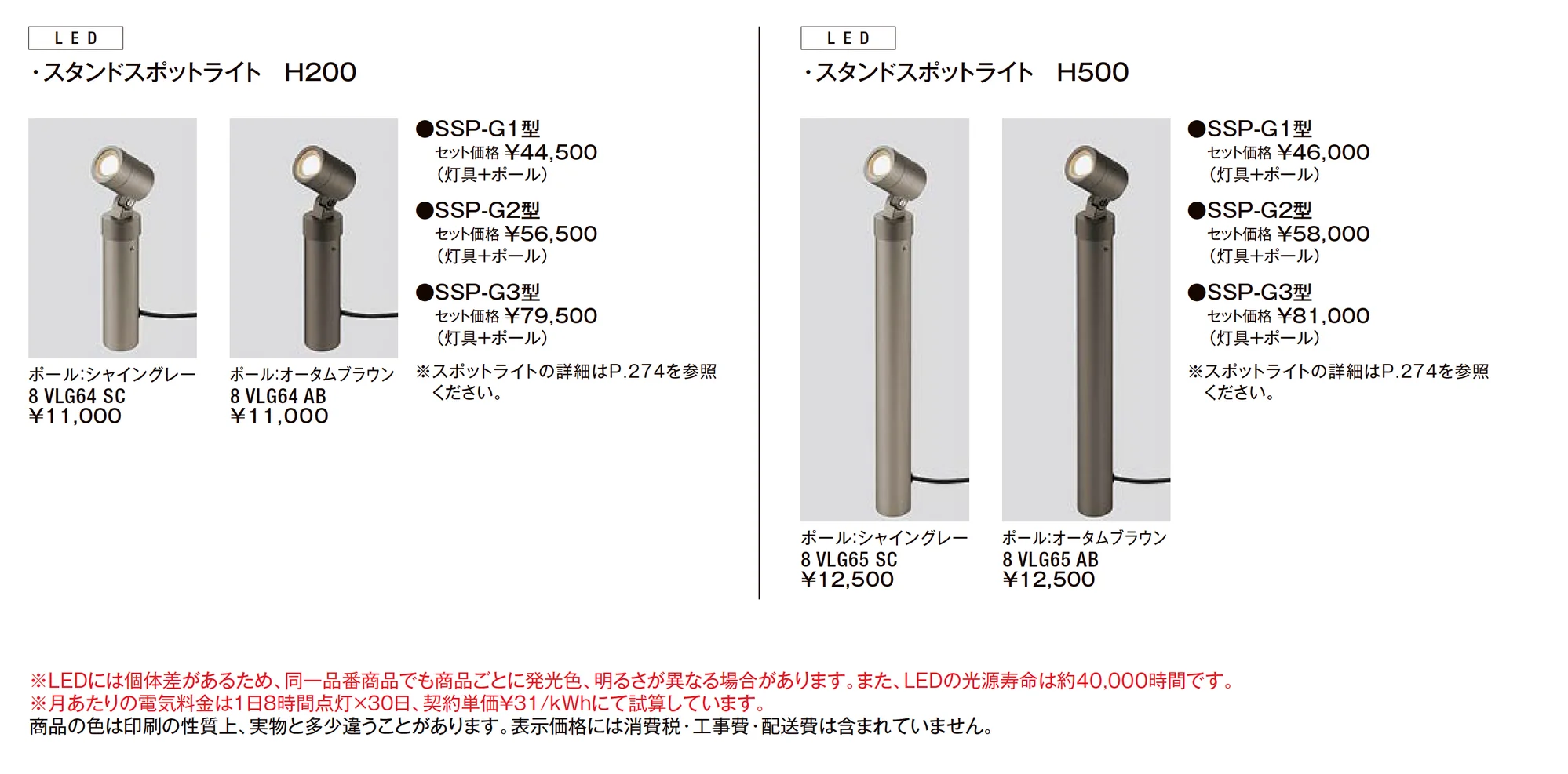 スタンドスポットライト H200/H500_価格_1