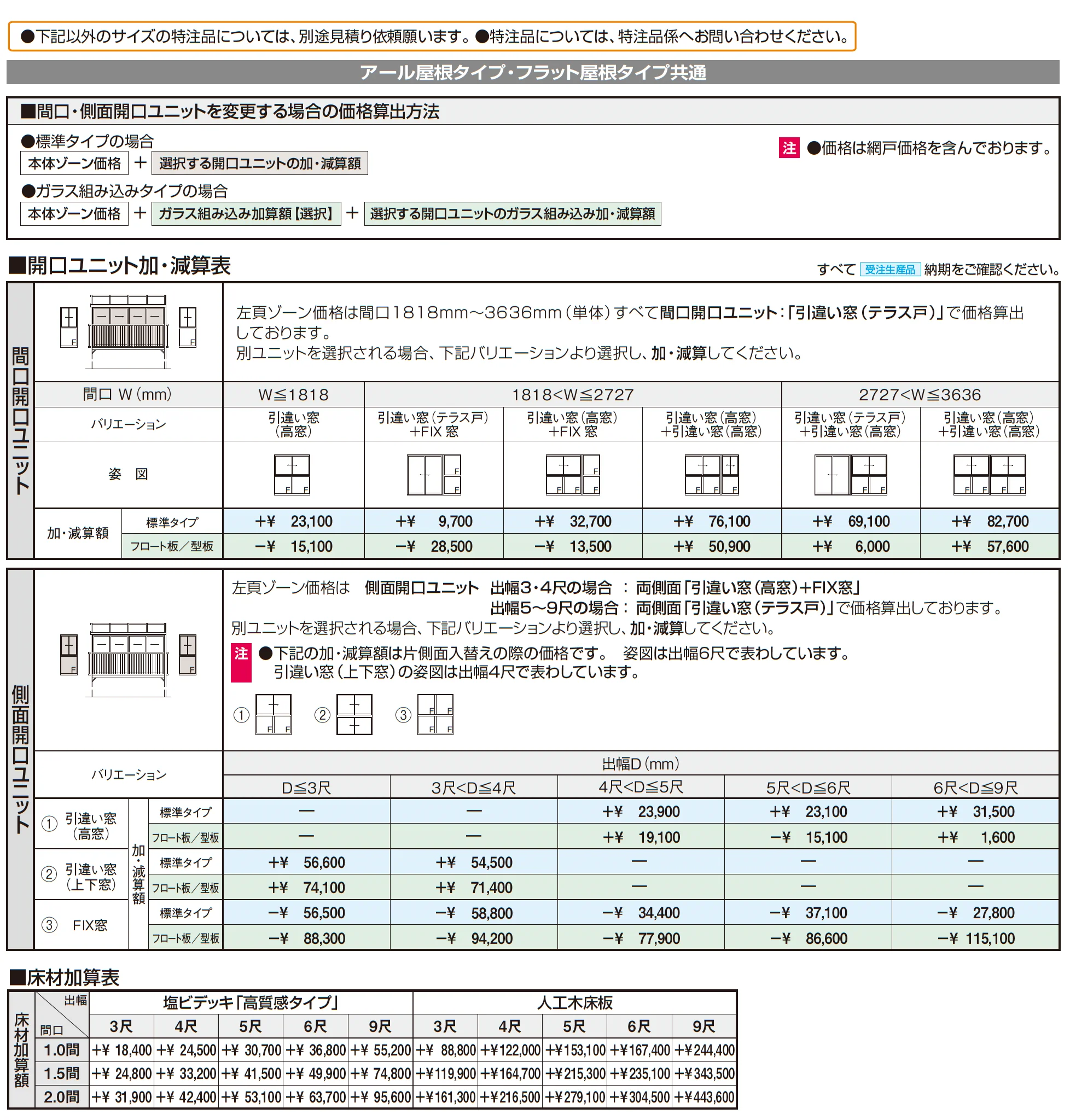 晴れもようwith特注品(バルコニー仕様/柱建て式 H20サイズ)_価格_2