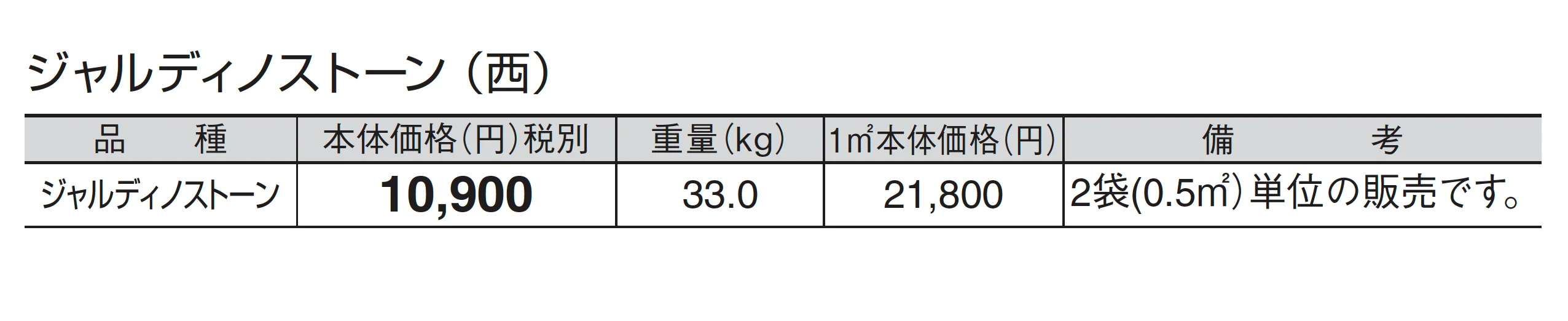 ジャルディノストーン_価格_3