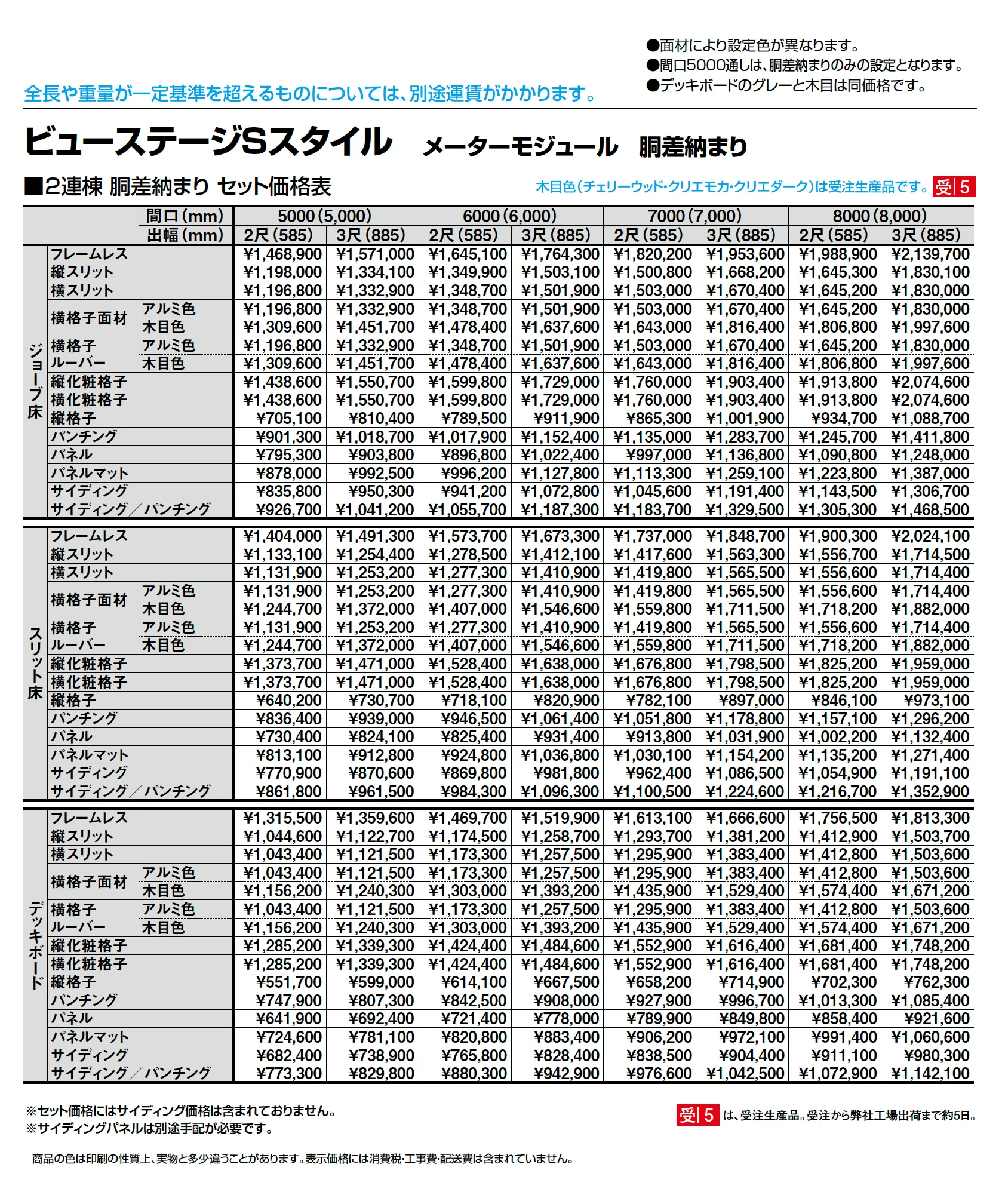 ビューステージ Sスタイル メーターモジュール 胴差納まり_価格_2