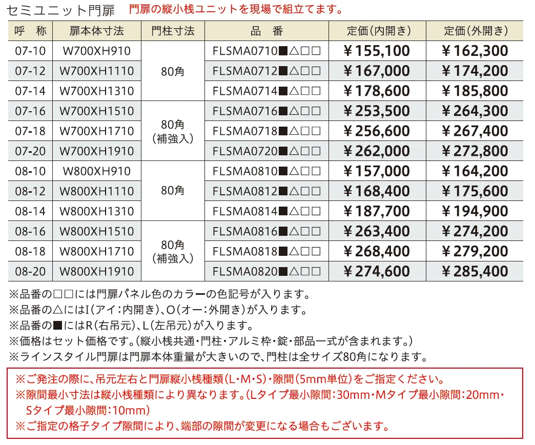 ラインスタイル門扉 タイプA【2024年版】_価格_1
