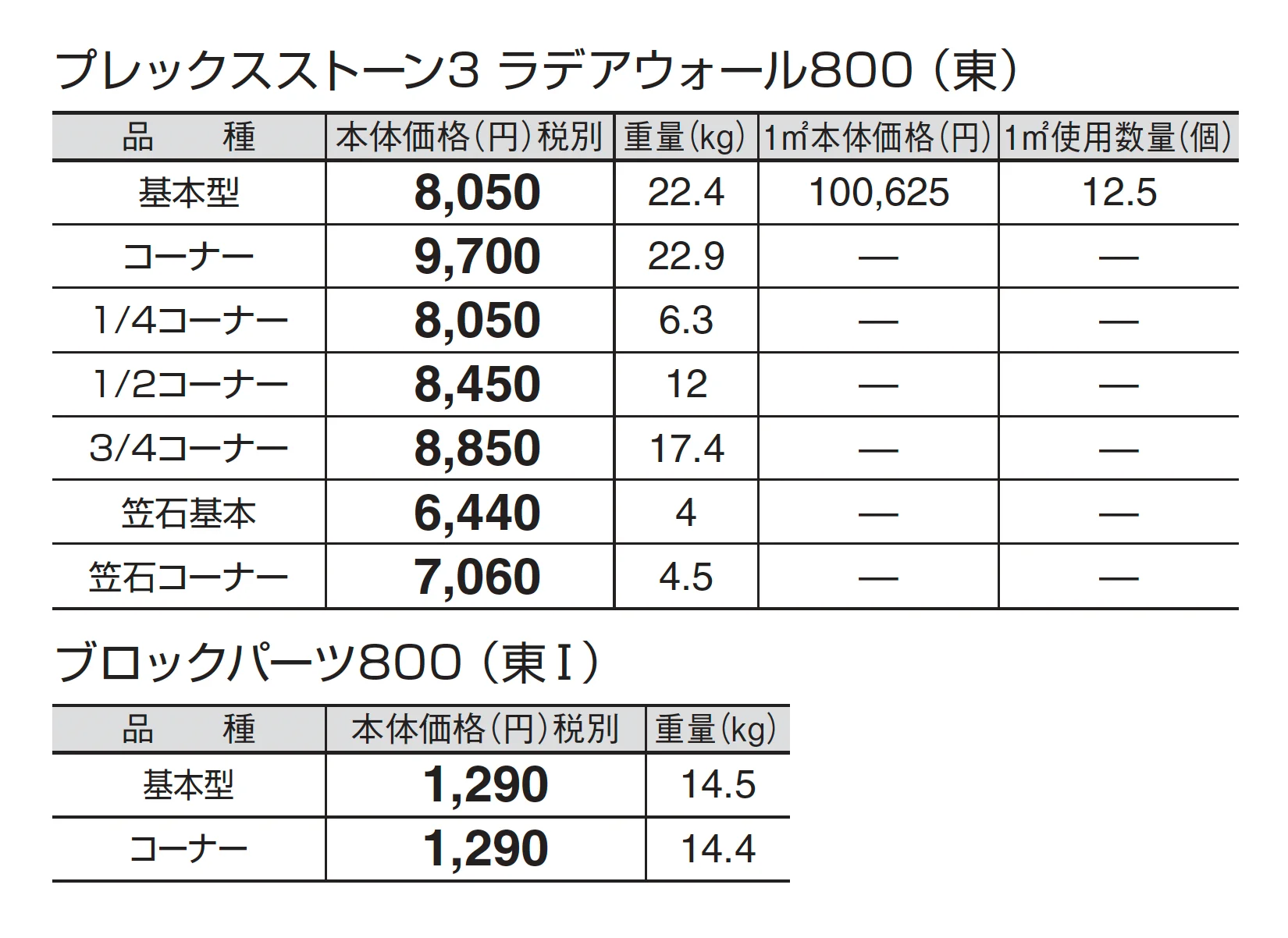 プレックスストーン3 ラデアウォール 800_価格_1
