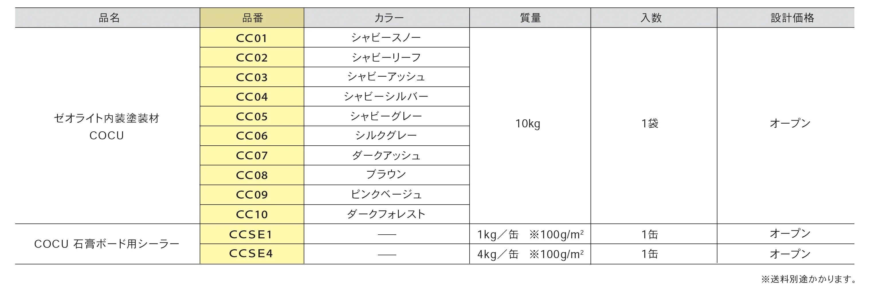 ゼオライト内装塗装材 COCU <コキュウ>_価格_1