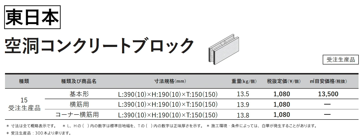 空洞コンクリートブロック【東日本・西日本】【2025年版】_価格_1