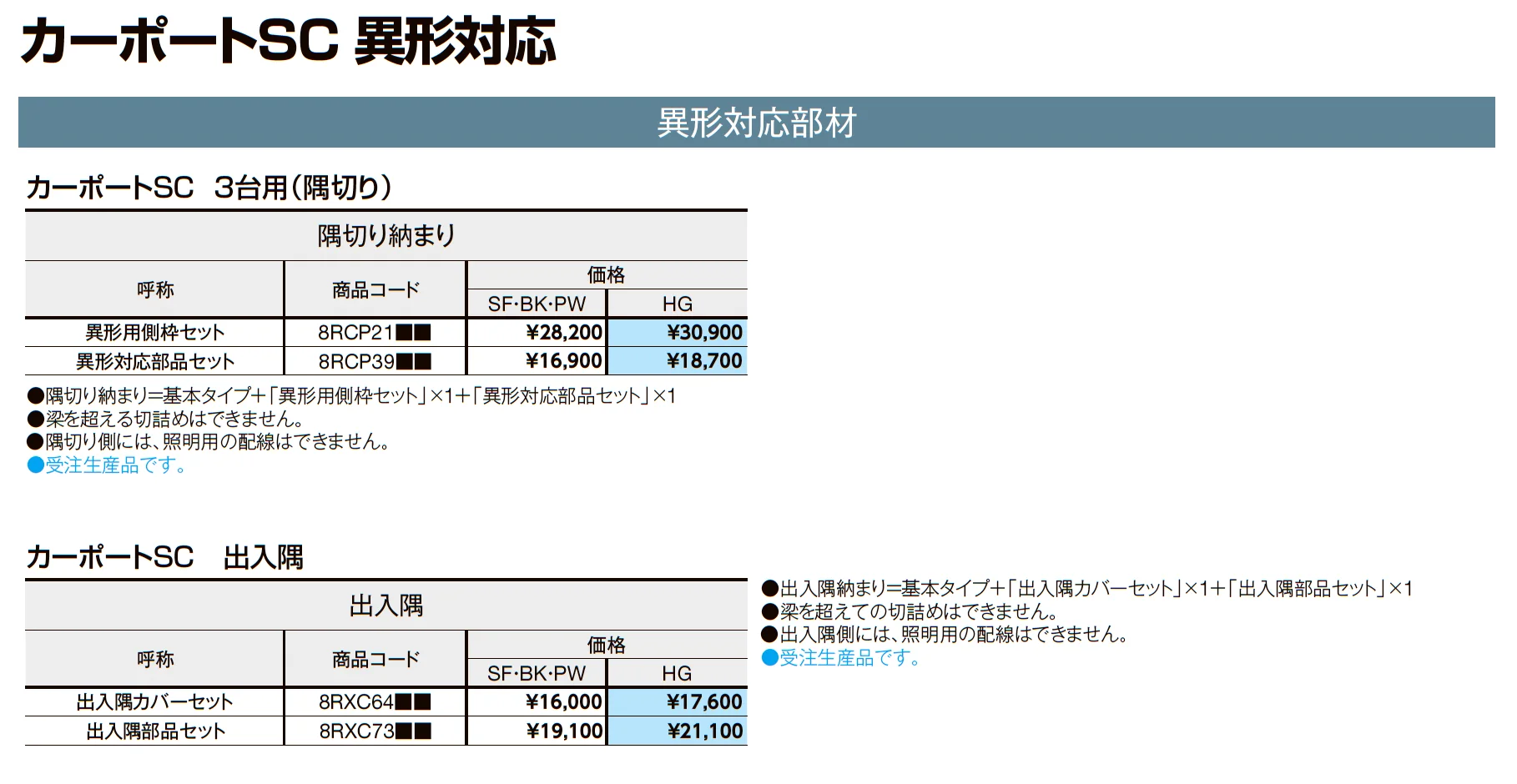 カーポートSC 3台用 梁延長_価格_12