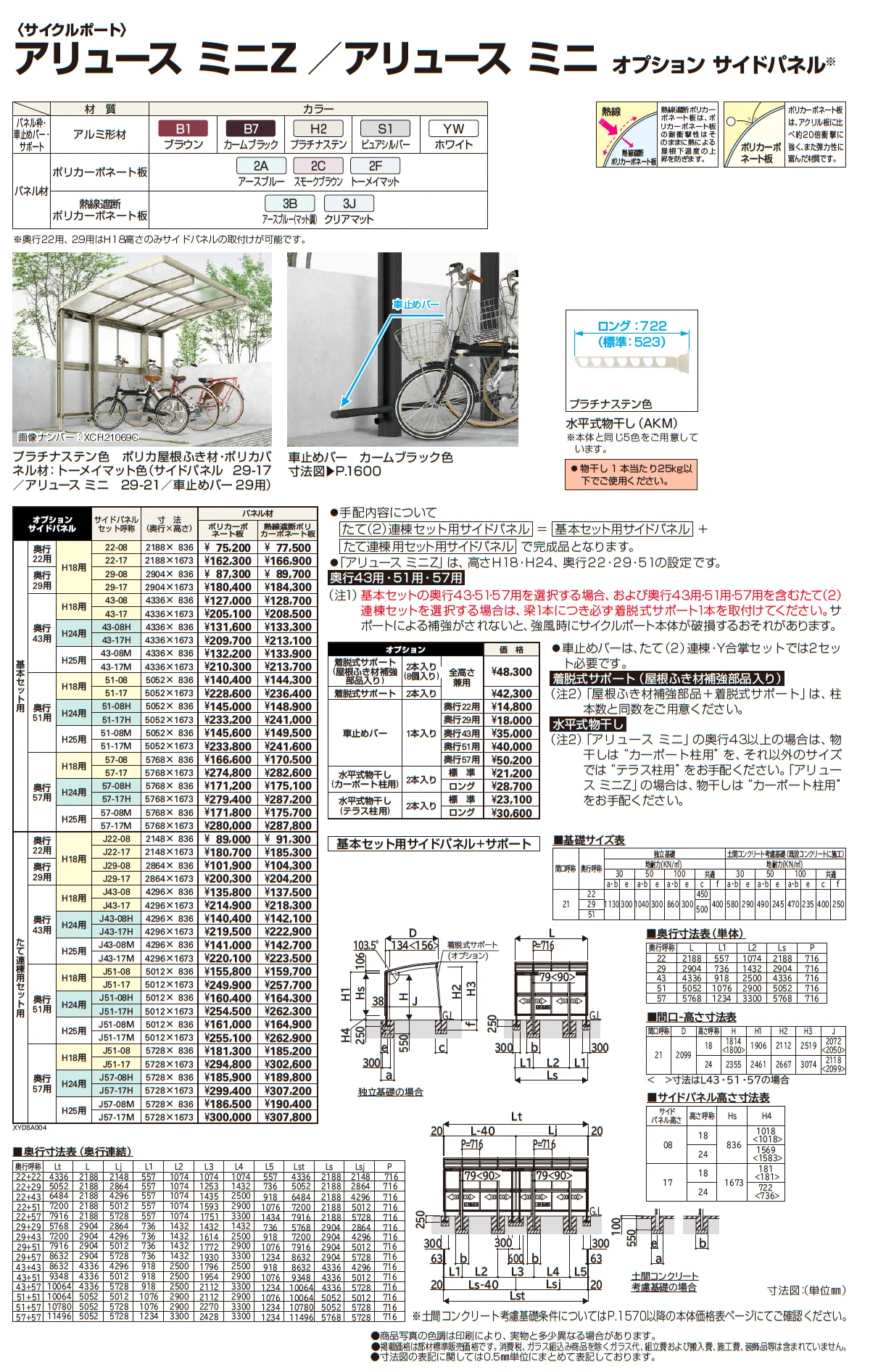 YKK AP アリュース ミニZ/アリュース ミニ オプション サイドパネル・腰パネル（2023年度版）1