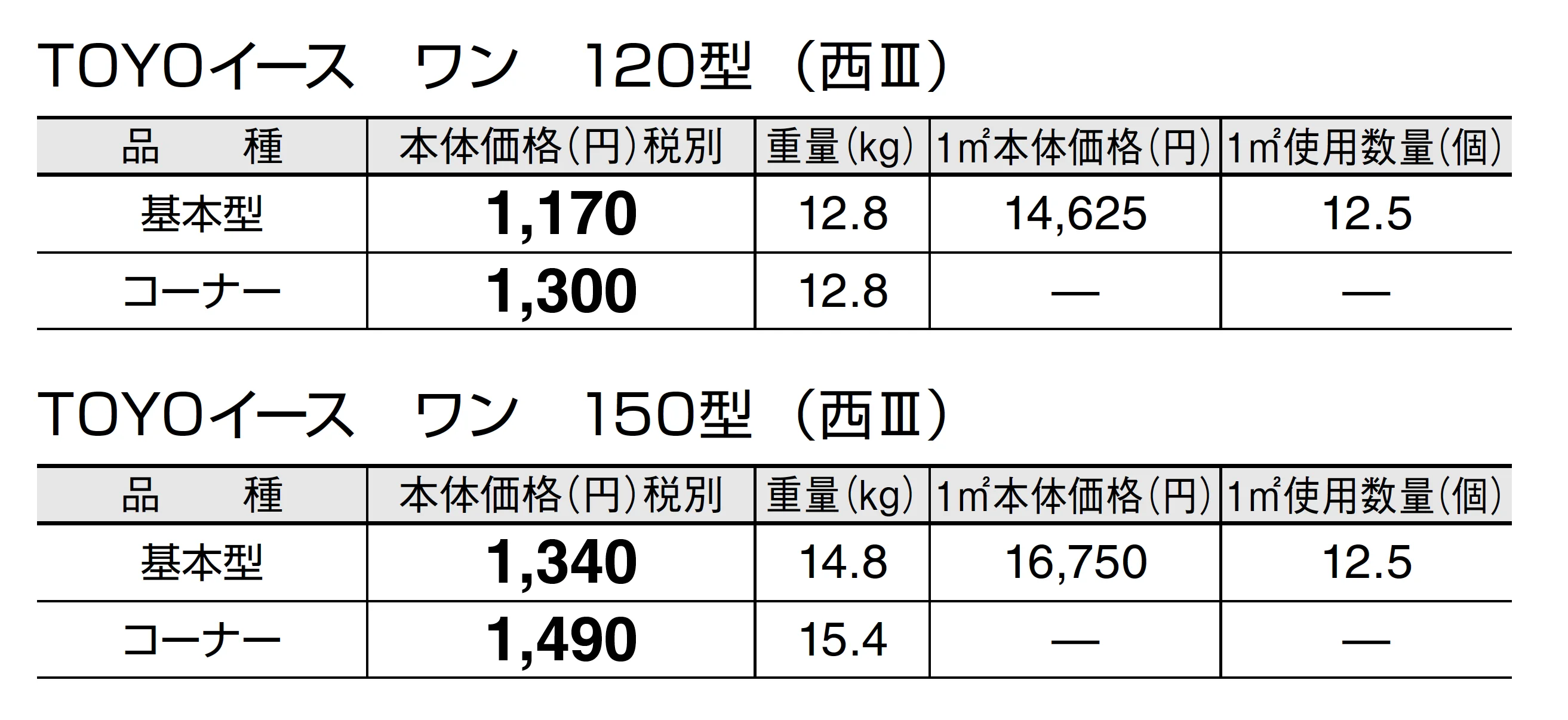 トーヨーイース ワン【九州・西中国】_価格_1
