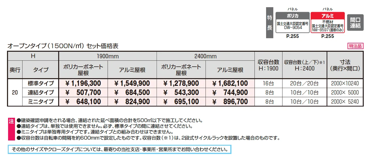 アルフォース オープンタイプ(特注仕様) 1500N/㎡【2025年10月価格改訂版】_価格_1