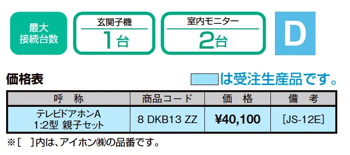 テレビドアホンA１:２型・親子セット【2025年版】_価格_2