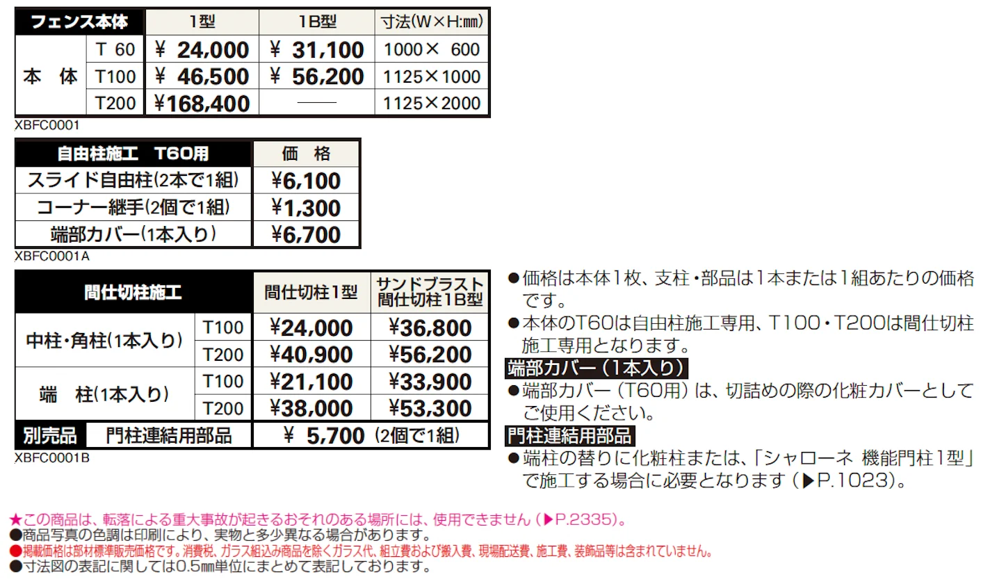 シャローネ シリーズ トラディシオン フェンス1型【2024年版】_価格_1