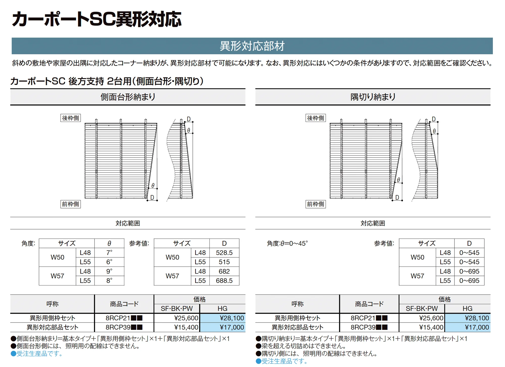 カーポートSC 後方支持 2台用_価格_12