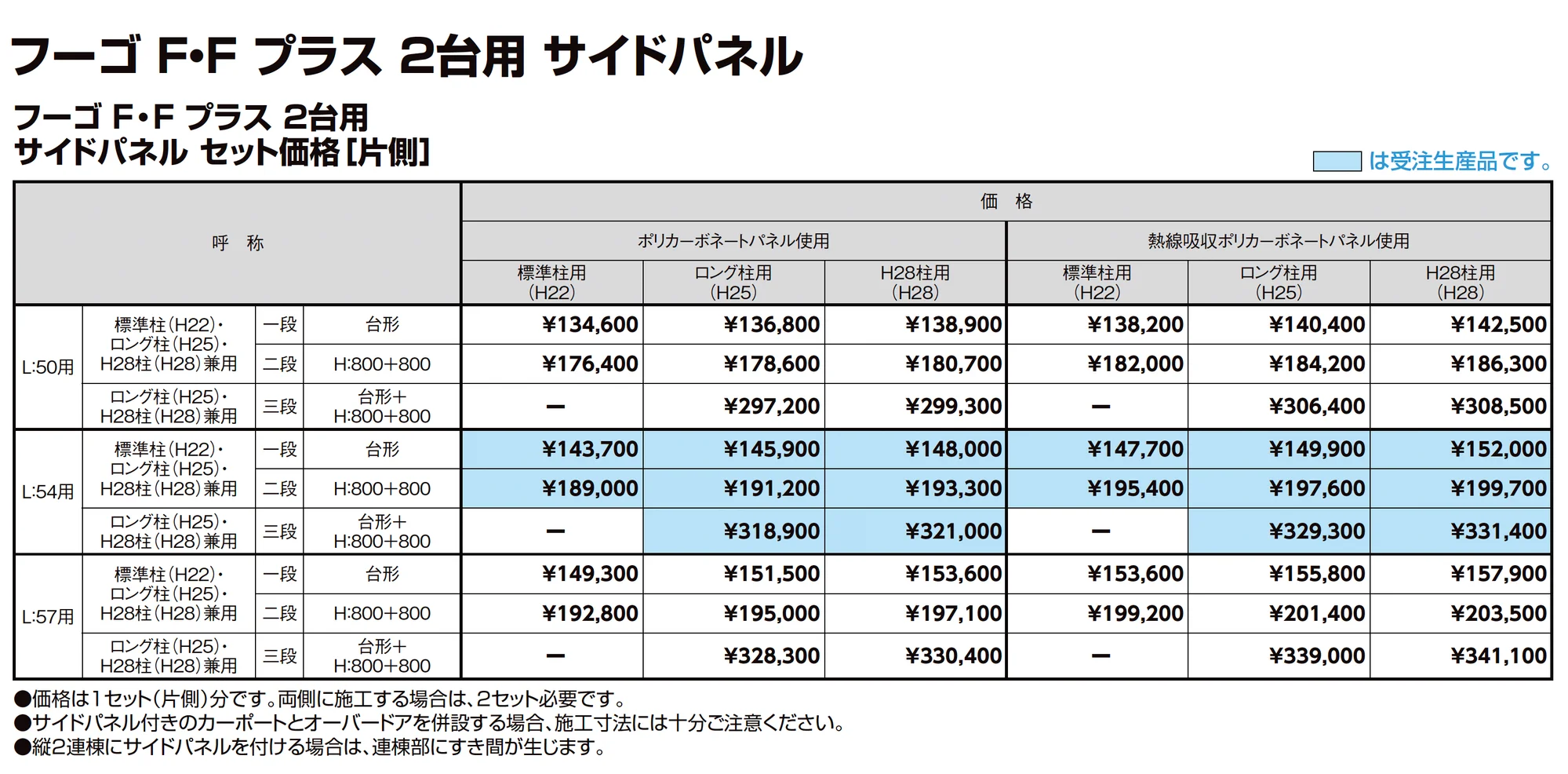 フーゴF 2台用 柱間口移動_価格_3