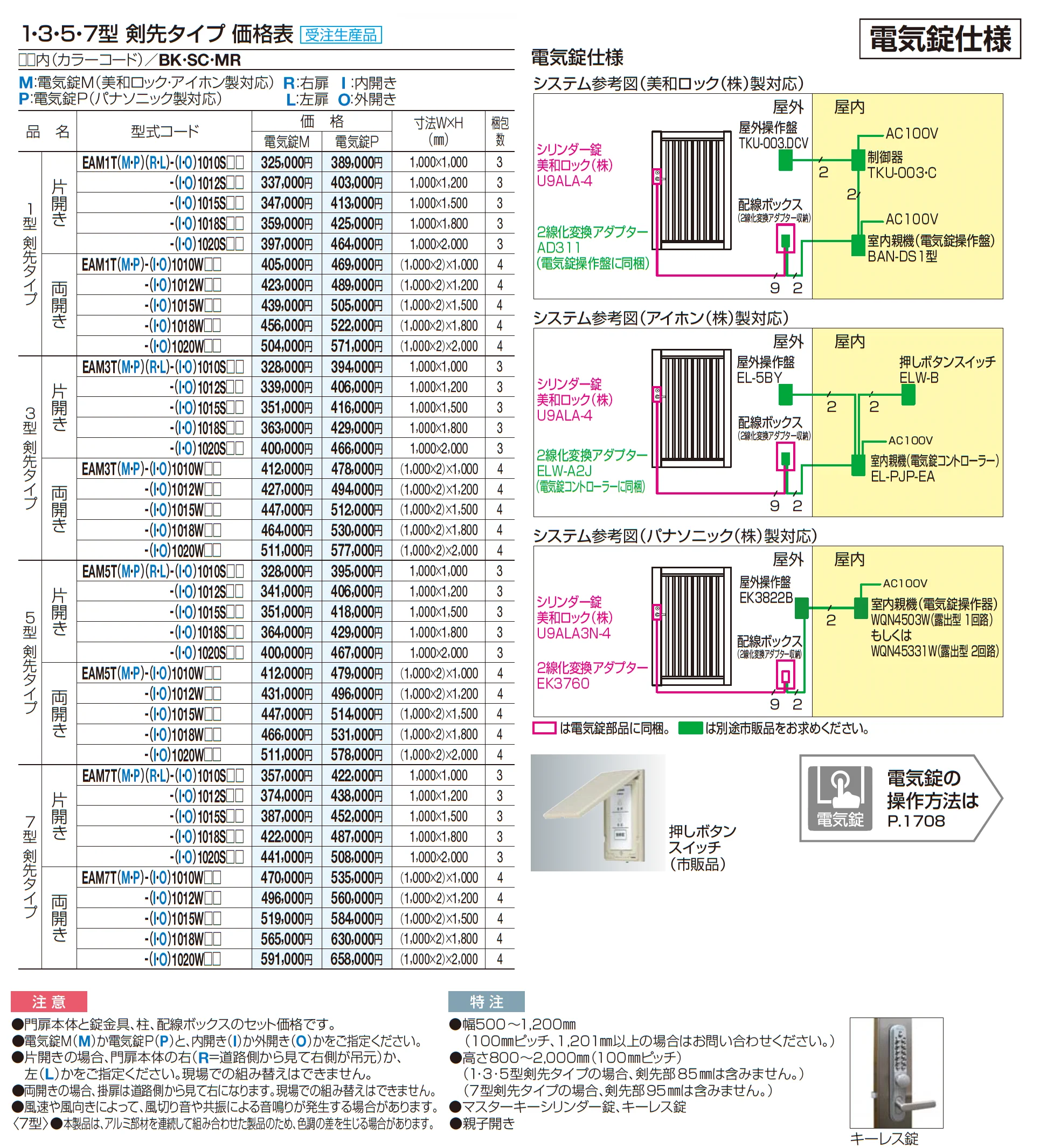 門扉 EAM3型(剣先タイプ)_価格_2