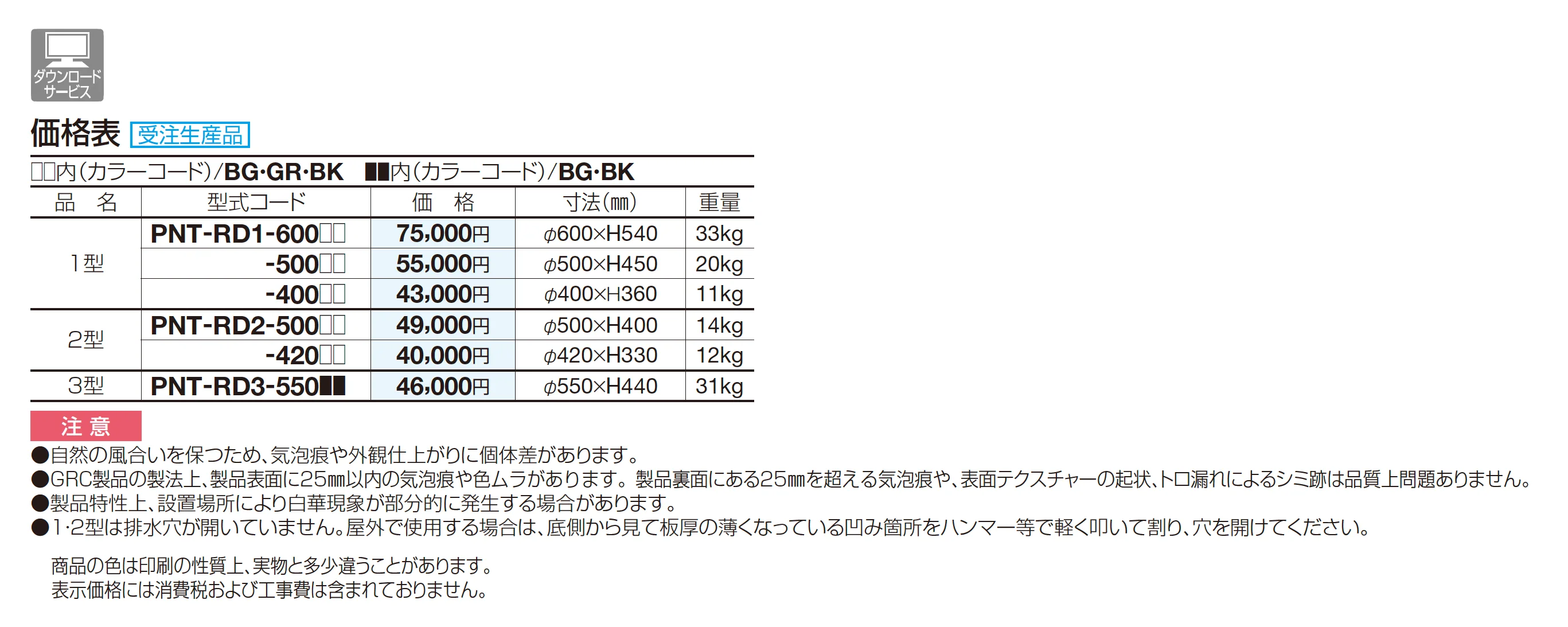 プランターNT RD1∼3型_価格_1