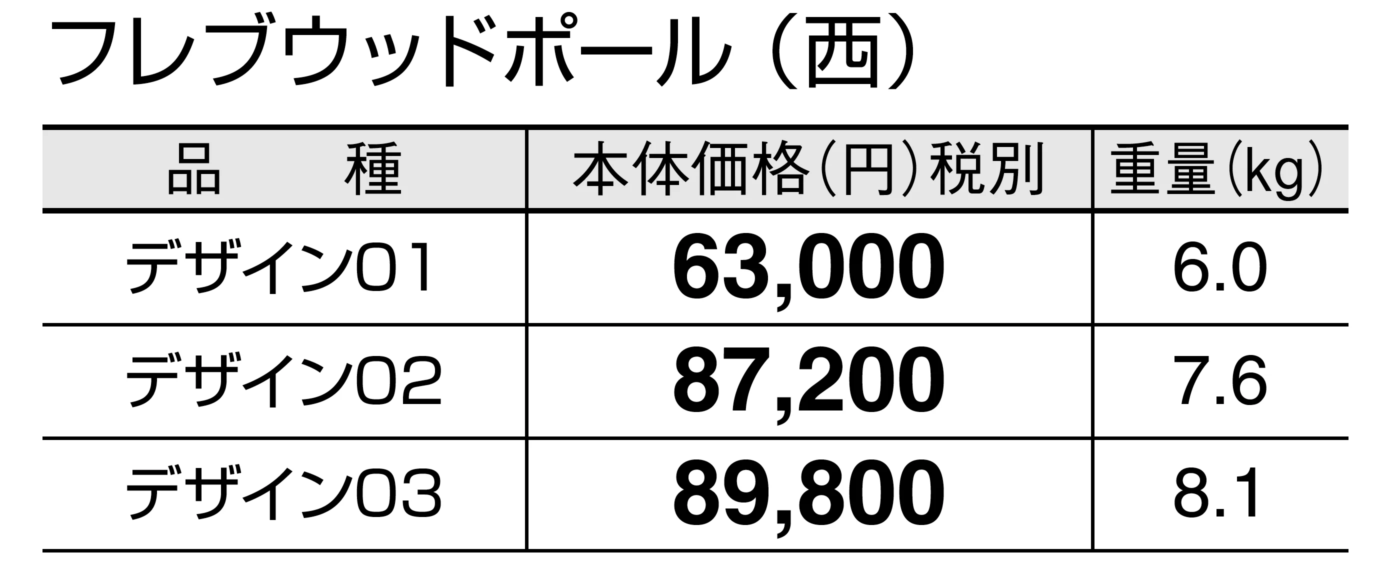 フレブウッドポール_価格_2