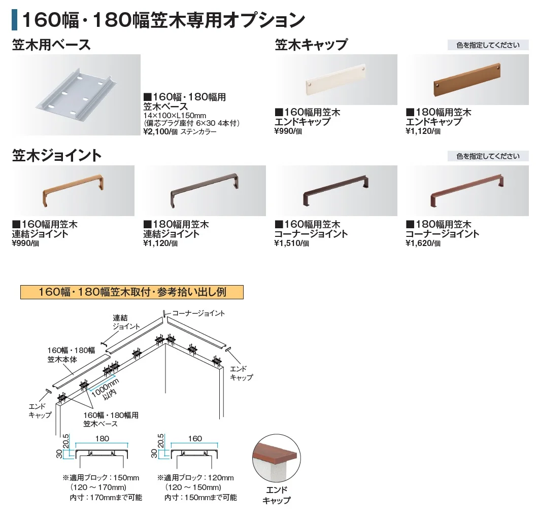 エバーアートウッド®︎ 160幅・180幅笠木【2024年版】_価格_2