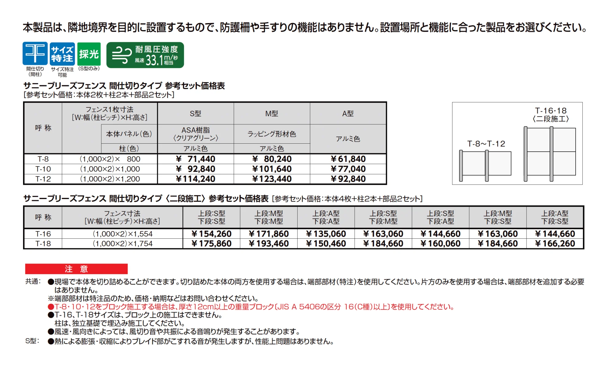 サニーブリーズフェンス S型(採光タイプ)【2025年版】_価格_1