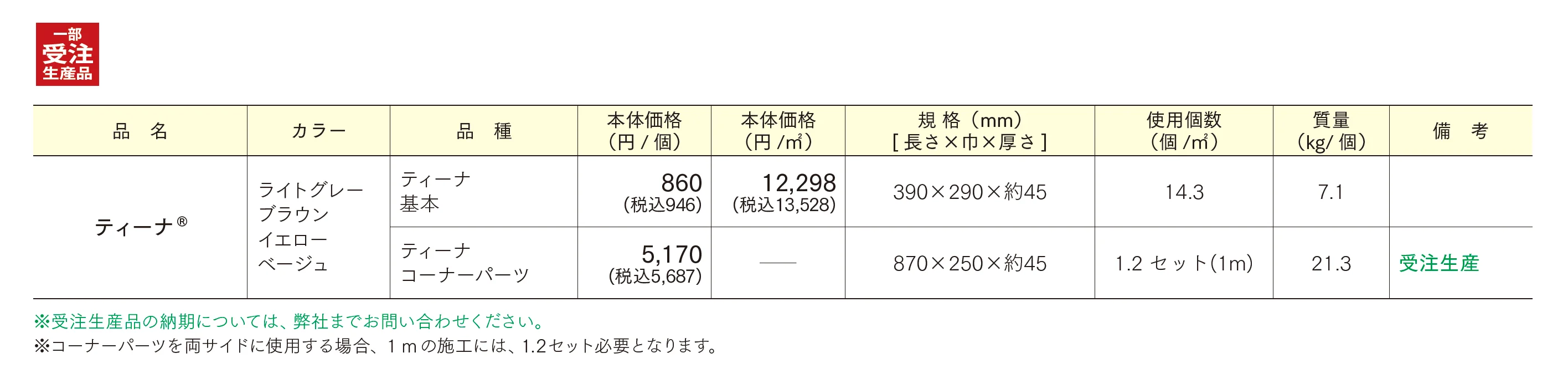 ティーナ_価格_1
