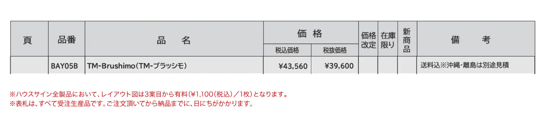 ハウスサイン TM-ブラッシモ_価格_1