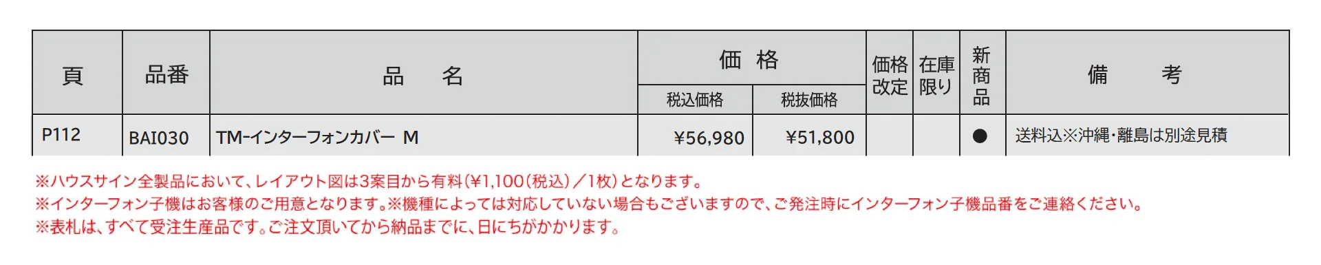 ハウスサイン TM-インターフォンカバーM_価格_1
