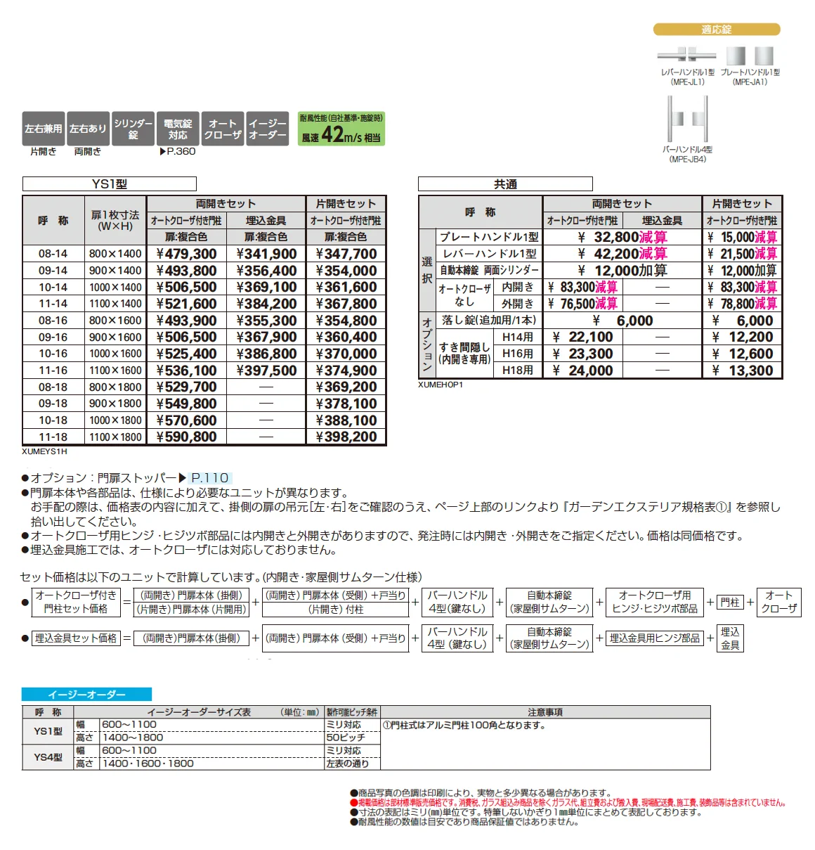 共用門扉 ルシアス 門扉 YS1型【2025年6月発売】【2025年版】_価格_1