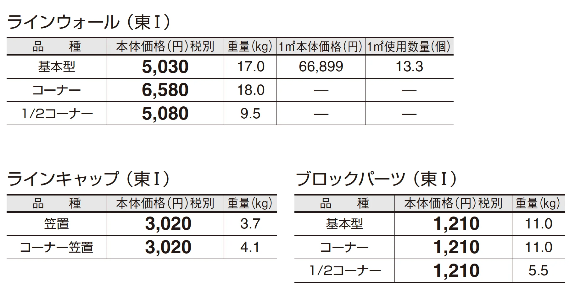 ラインウォール_価格_1