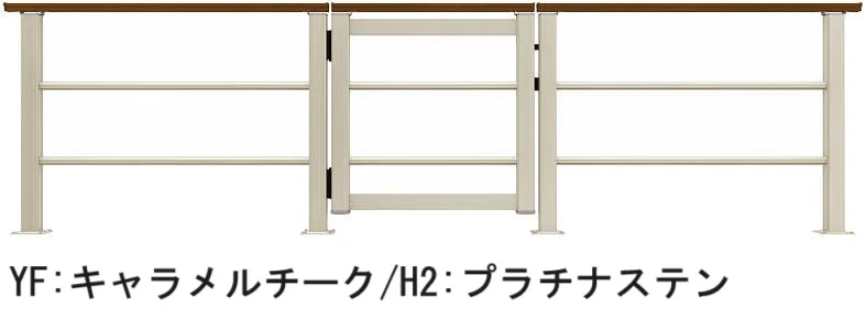 YKK APの「ルシアス デッキ門扉 B03型 横格子2本タイプ【2025年版】【廃番】」のサブ画像2