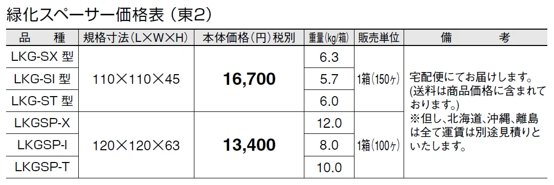 緑化スペーサー【2024年版】_価格_2