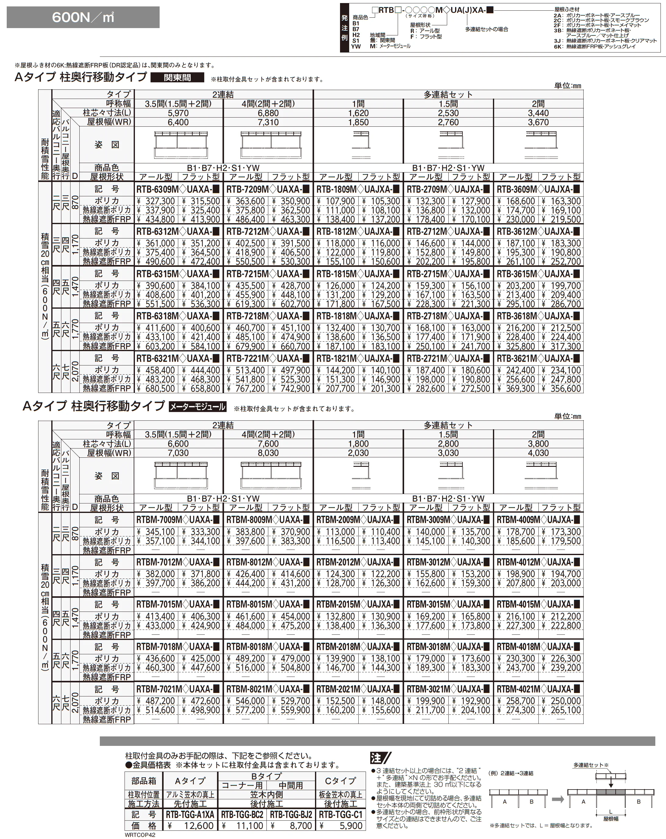 ソラリア 躯体式バルコニー屋根 壁付納まり【2025年版】_価格_2