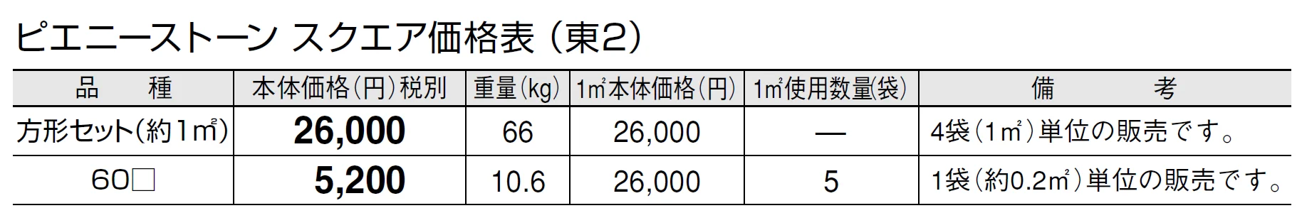 ピエニーストーン スクエア【2024年版】_価格_2