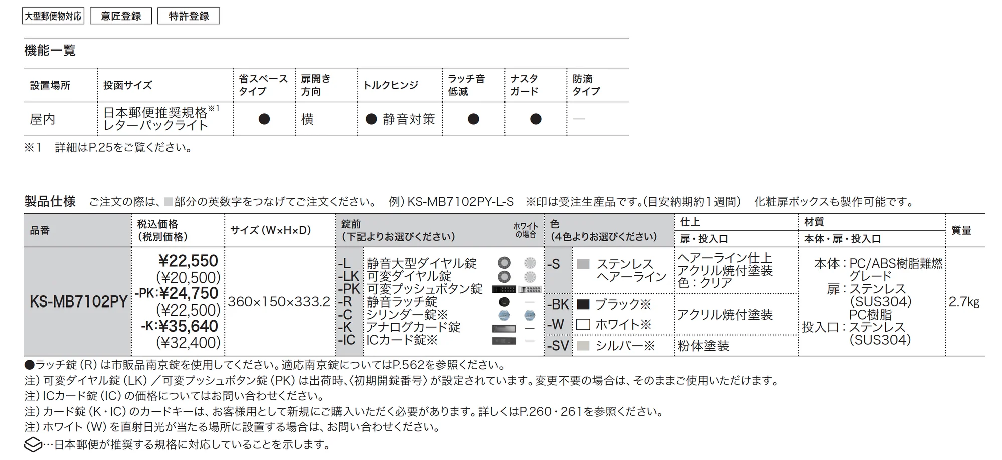 D-ALL 屋内タイプ 前入後出 MB7102_価格_1
